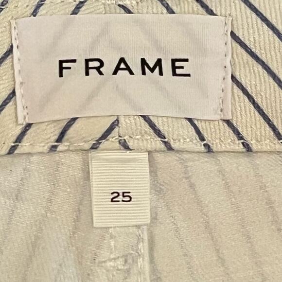 FRAME LE CROP MINI BOOT PINSTRIPE‎ JEANS IN COBALT MULTI NWT WOMEN'S SIZE 25 - Picture 10 of 16